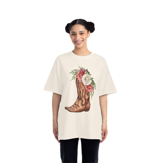 Floral Boots Oversized Tee